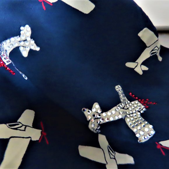 Navy Blue Printed Women's Dress - Picture 3 of 7